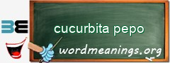 WordMeaning blackboard for cucurbita pepo